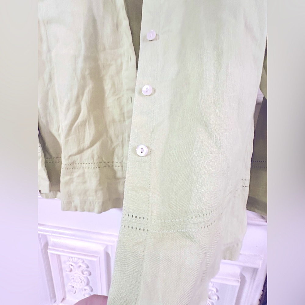 NWOT: Womenโs 2pc Linen Tank Top+Button Down Blouse๐Lightweight Dressy Casual - Picture 8 of 16